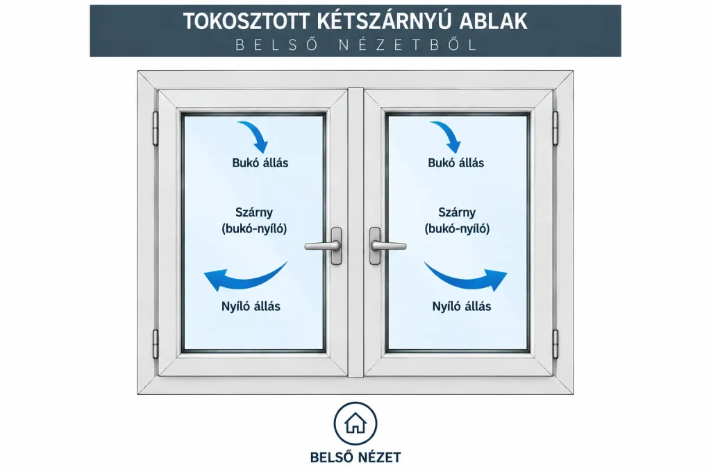 GEALAN LINEAR kétszárnyú tokosztott műanyag ablak